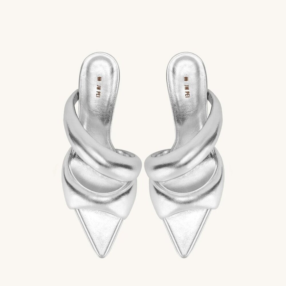 JW Pei Sara Mule Size 5 Silver